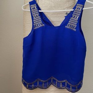 Charlotte Russe Blue Beaded Crop Top Size Small